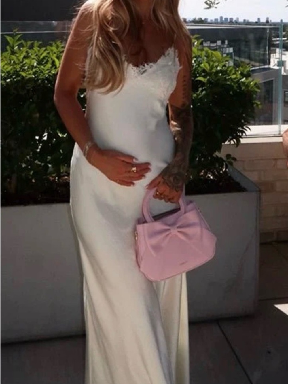 White Lace-Trim Maxi Dress - Women Dresses Maxi
